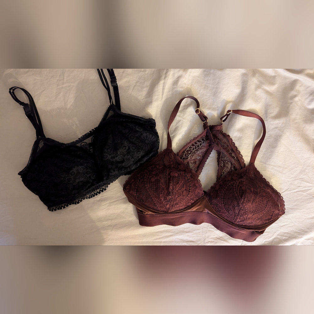 Two Romantic Lace Bras-Aerie
